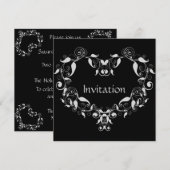Leafy Heart Invitation Kaart (Voorkant / Achterkant)