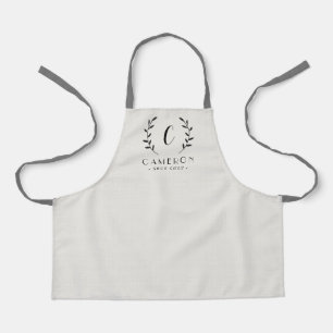Leafy Initiaal Editable Color Custom Kind Apron Schort