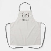 Leafy Initiaal Editable Color Personalized Apron Schort (Voorkant)