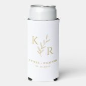 Leafy Initialen Wedding Engagement Party Favoriet (Seltzer Voorkant)