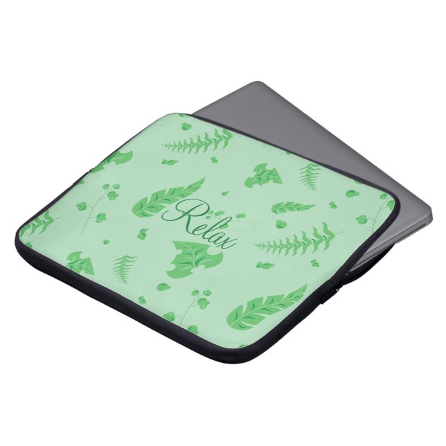 Leafy Laptop Sleeve (Voorkant top)