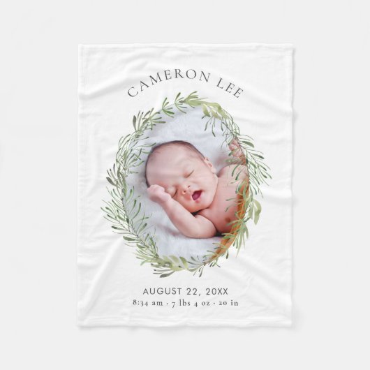 Leafy Meadow Stats Baby Blanket Fleece Deken (Voorkant)