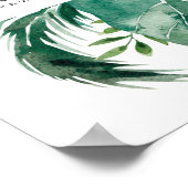 Leafy Monstera Green Fauna Wedding Seating Chart Poster (Hoek)