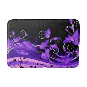 Leafy Paars Vines Bath Mat