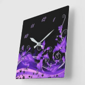 Leafy Paars Vines Wall klok (Hoek)