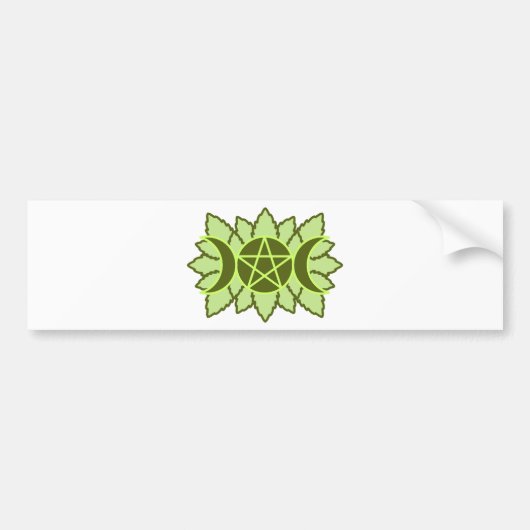 Leafy Pentagram Bumpersticker (Voorkant)