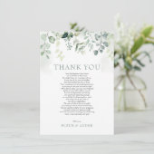 Leafy Sage Green Eucalyptus Garden Weddenschap Bedankkaart (Staand voorkant)