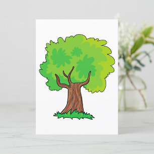 Leafy Tree Green Leaves Invitation Kaart