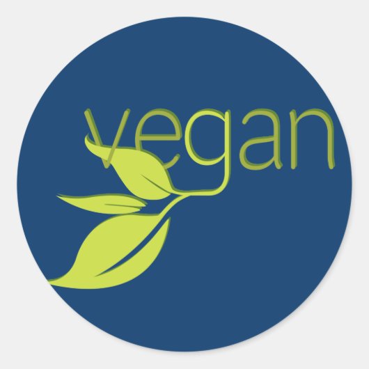 Leafy Vegan Ronde Sticker (Voorkant)