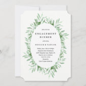 Leafy Verloving Dinner Invitation Kaart (Voorkant)