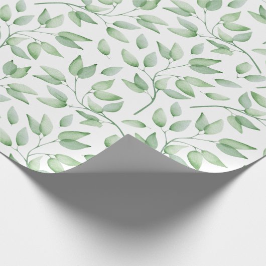 Leafy-Waterverf Cadeaupapier (Hoek)