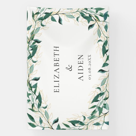 Leafy Wedding Banner (Verticaal)