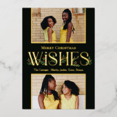 Leafy wenst Folie-feestdag bewerkbare kleur Folie Uitnodiging (Voorkant)