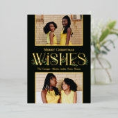 Leafy wenst Folie-feestdag bewerkbare kleur Folie Uitnodiging (Staand Voorkant)