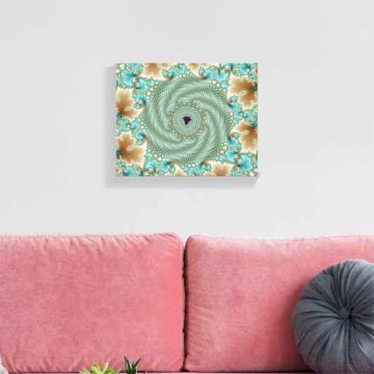 Leafy Whorls Fractal Canvas Afdruk (Insitu (Woonkamer))