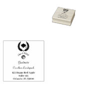 Leafy Wreath Afstuderen Pet Retouradres Rubberstempel (Gestempeld)