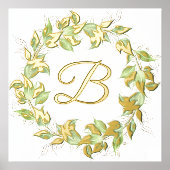 Leafy Wreath met Monogram Folie Afdrukken (Voorkant)
