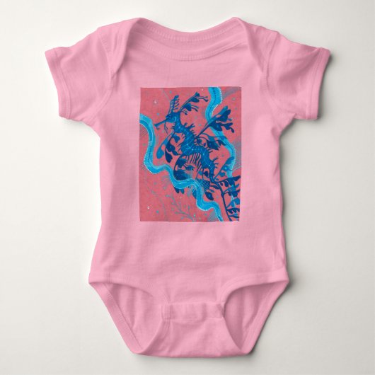 Leafy Zee Dragon Seahorse fish Underwater Paining Romper (Voorkant)