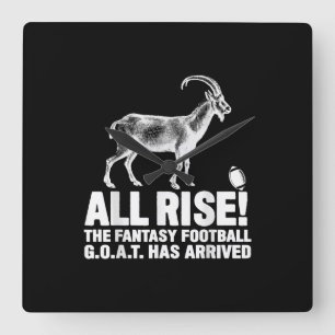 League Champion Fantasy Football Goat Gift Vierkante Klok