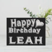 Leah Joyeux Anniversaire Carte Carte de vœux avec  (Debout devant)
