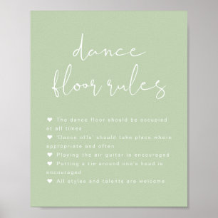 LEAH Kleurrijke Pastel Trouwfeest Dansvloer Regels Poster