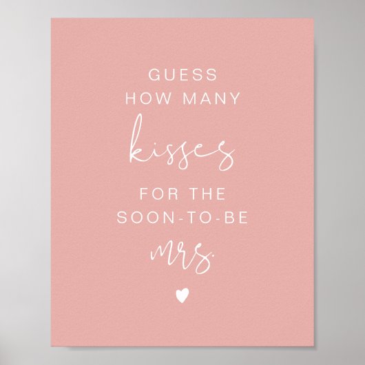 LEAH Levendige Pastel Hoeveel Kusjes Bruiloft Poster (Voorkant)