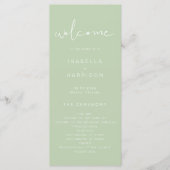 LEAH Pastel Green Yellow Wedding Programme (Devant)