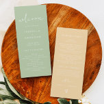LEAH Pastel Green Yellow Wedding Programme<br><div class="desc">Ce programme de mariage est doté d'une police manuscrite pointue et d'un design minimaliste moderne avec une combinaison de couleurs vert pastel et jaune printanier. Modifiez facilement le libellé *most* à vos besoins et modifiez toutes les couleurs pour correspondre aux couleurs de votre événement.</div>