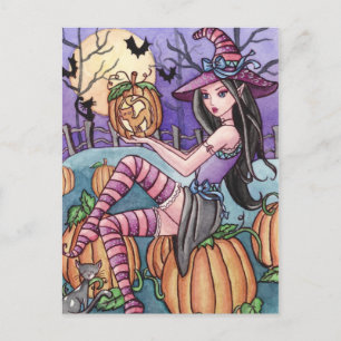 Leah - Pumpkin Witch Briefkaart