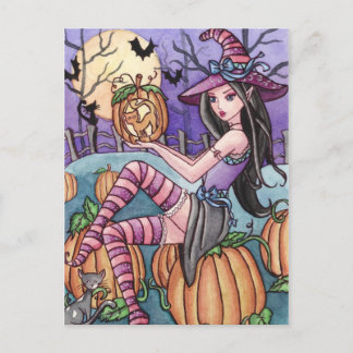 Leah - Pumpkin Witch Briefkaart