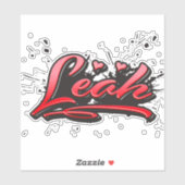 Leah red Heart Graffiti Aufkleber Sticker (Vel)