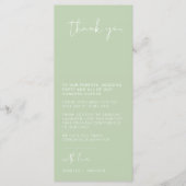 LEAH Trillende pasta-lentetel Dank je wel Menu (Voorkant)