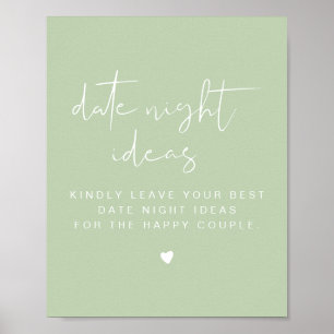 LEAH Vibrant Pastel Green Date Night Kaart Sjabloo Poster