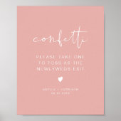 LEAH Vibrant Pastel Pink Spring Confetti Tss Sign Poster (Voorkant)