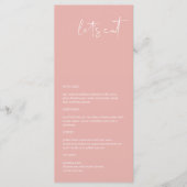 LEAH Vibrant Pastel Rose Spring Mangeons Menu (Devant)