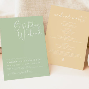 LEAH Vibrant Pastel Spring Cute Birthday Itinerary Kaart