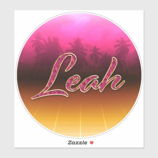 Leah Vorname Name golden pink Aufkleber Sticker (Vel)