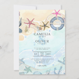 LeahG Beach Côte Destination Mariage Invitation