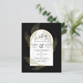LeahG Black Gold Feuilles de mariage moderne INVIT (Debout devant)