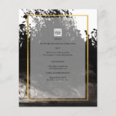 LeahG Black Gold INK Abstract Wedding Invite Flyer (Achterkant)