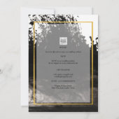LeahG Black Gold INK Mariage Abstrait Invitation (Dos)