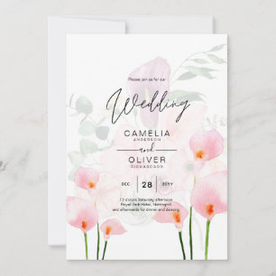 LeahG Blush Roze Calla Lelie Trouw Uitnodiging Blo