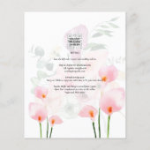 LeahG Blush Roze Calla Lelie Trouw Uitnodiging Blo Flyer (Achterkant)