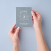 LeahG Budget Dusty Blue Monochrome Wedding Flyer (Hand)