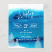 LeahG BUDGET Mountain Blue Wedding Invite (Voorkant)