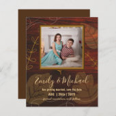 LeahG Budget PHOTO Save Date Rustic Leaf (Voorkant / Achterkant)