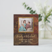 LeahG Budget PHOTO Save Date Rustic Leaf (Staand voorkant)
