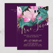 LeahG Budget Roze Rozen Plum Moderne Trouw Chic (Voorkant / Achterkant)