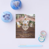 LeahG BUDGET Rustic Houten Hart TROUWFLYER Flyer (Enkel)