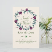 LeahG BUDGET Save Datum Plum Bloemenkrans (Staand voorkant)